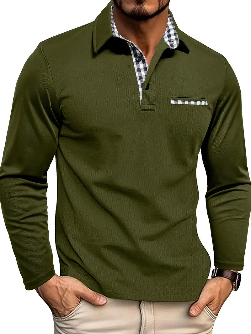 Longsleeve Polo Homme | Polo à Manches Longues avec Détails Contrastés & Coupe Moderne – Image 3