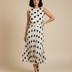 jupe longue plissée motif