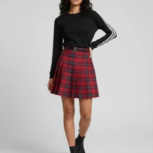 Jupe Plissée écossaise rouge chic