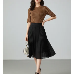 Jupe Plissée noire fluide élégante