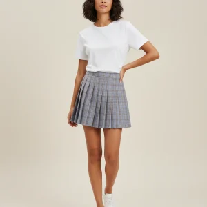 Jupe Plissée Mini Carreaux Chic raffinée