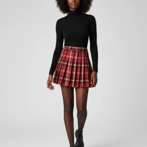 Jupe Plissée carreaux rouge chic