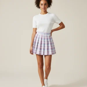 Jupe Plissée Plaid Pastel Chic