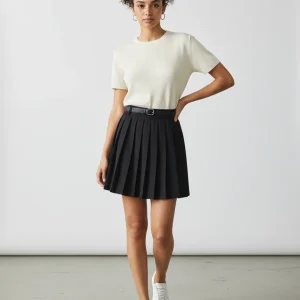 Jupe Plissée Noire Mini Preppy raffinée