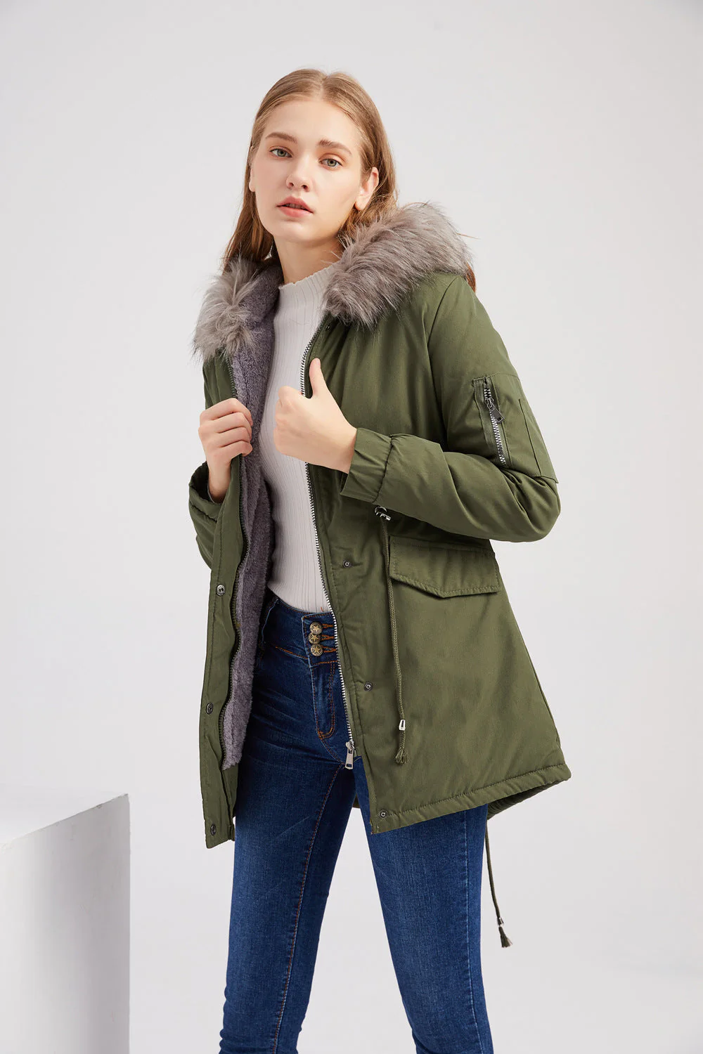 Gardana | Parka Mi-Longue Doublée en Polaire avec Capuche en Fourrure pour Femme – Image 8