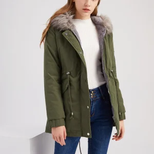 Gardana | Parka Mi-Longue Doublée en Polaire avec Capuche en Fourrure pour Femme