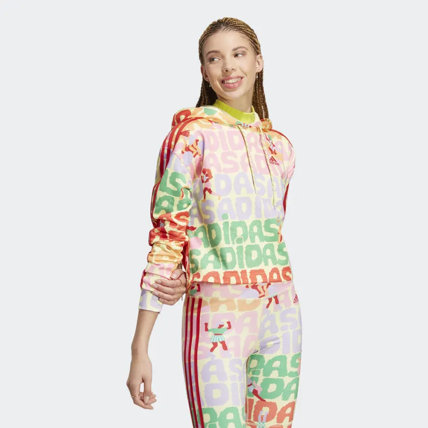 ADIDAS-F-SWEATSHIRT À CAPUCHE FARM RIO 3-STRIPES – Image 3