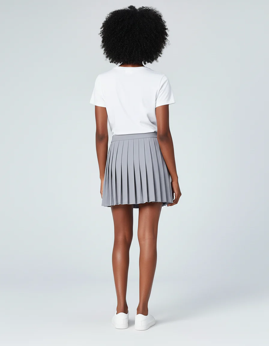 Jupe Plissée grise courte collège – Image 2