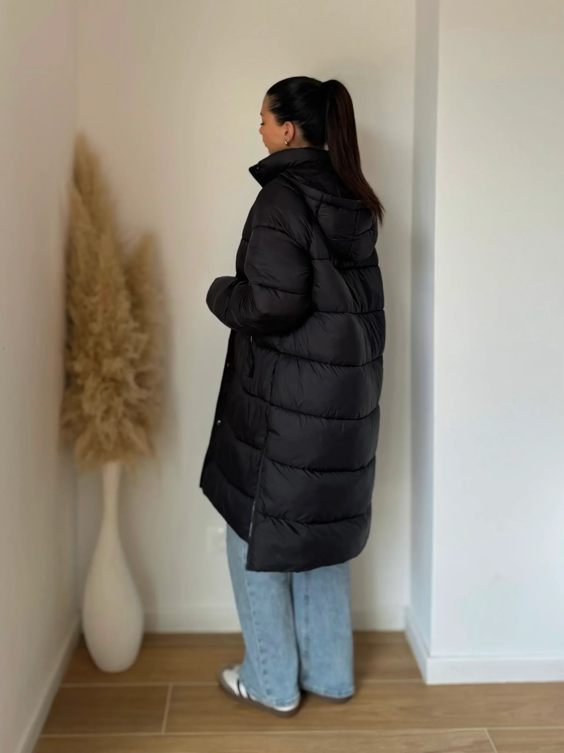 DOUDOUNE OVERSIZE LONGUE NOIR– TENDANCE HIVER – Image 3