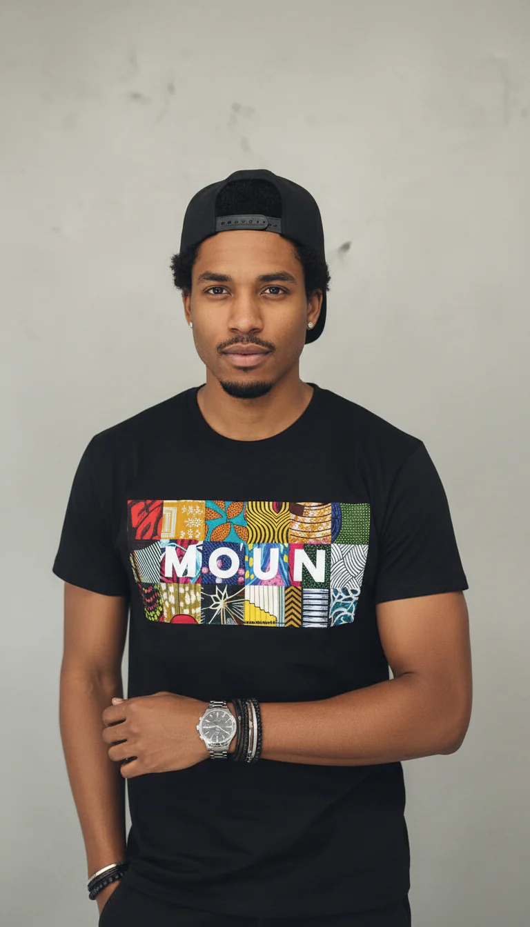 Le t-shirt MOUN ou FANM ou BOUG en wax – Image 3