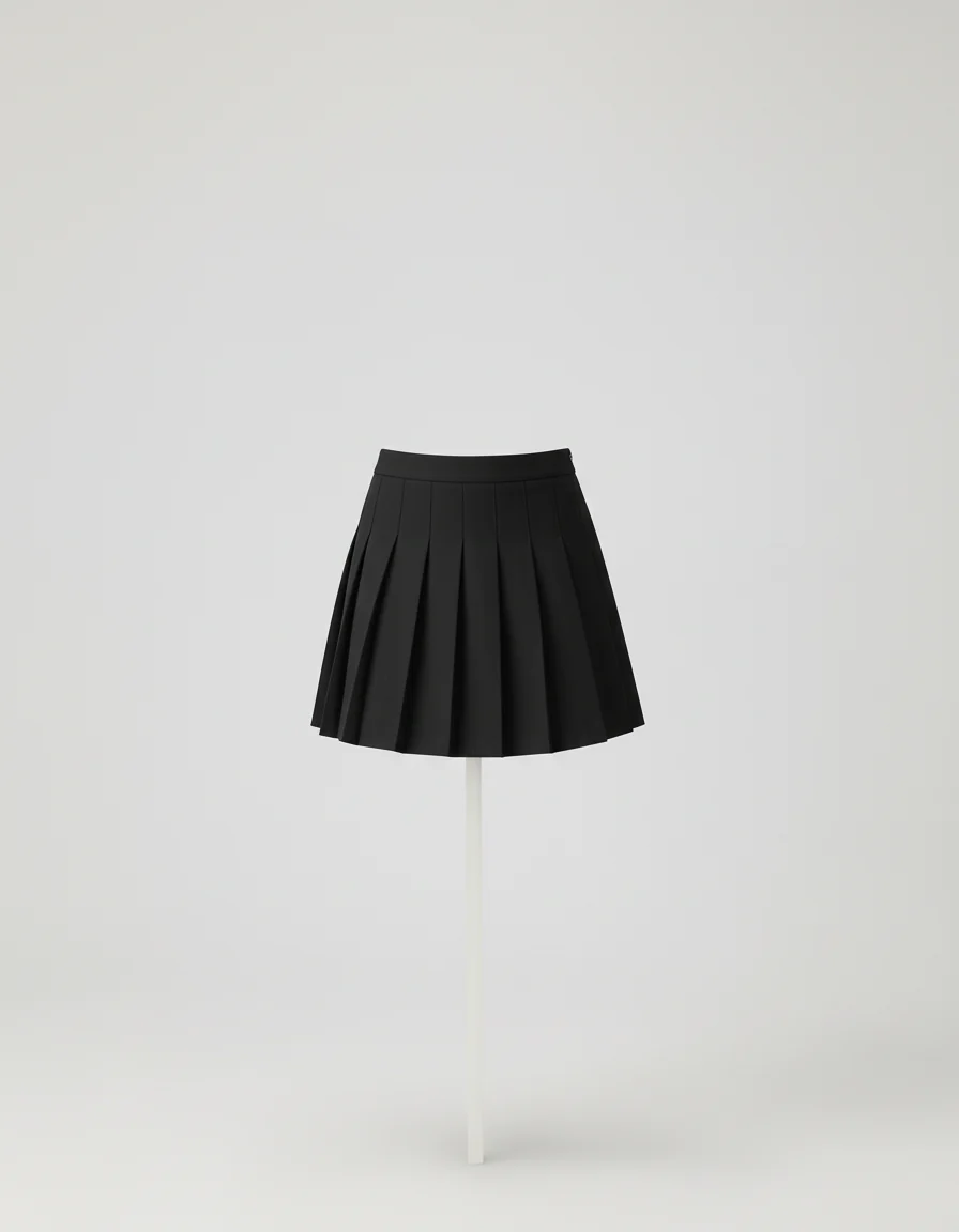 Jupe Plissée noire mini chic chaleureuse – Image 3