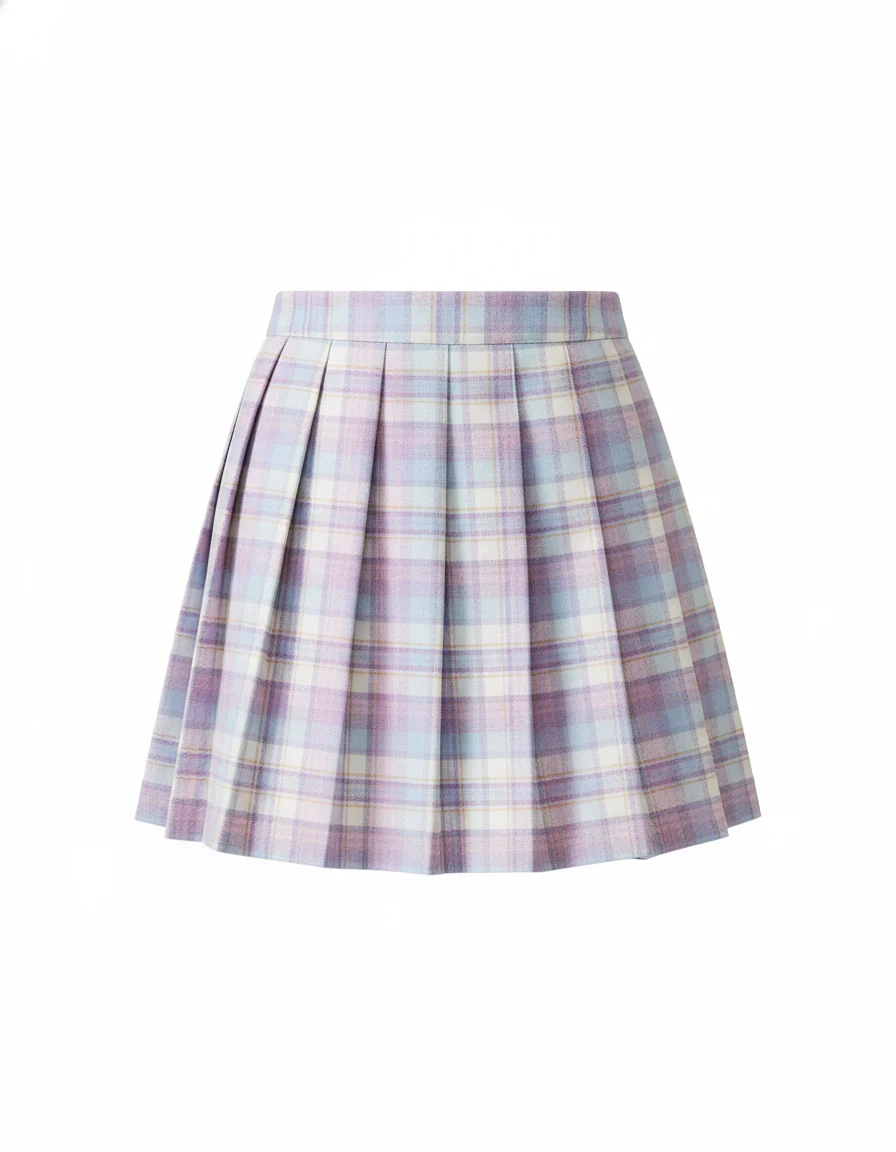 Jupe Plissée Plaid Pastel Chic – Image 3