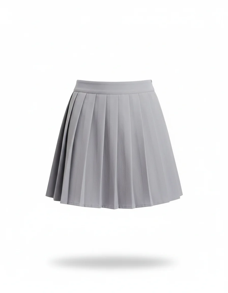 Jupe Plissée grise mini chic urbaine – Image 3