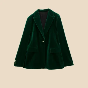 Blazer Femme en Velours avec Col Revers | Élégance et Style Féminin