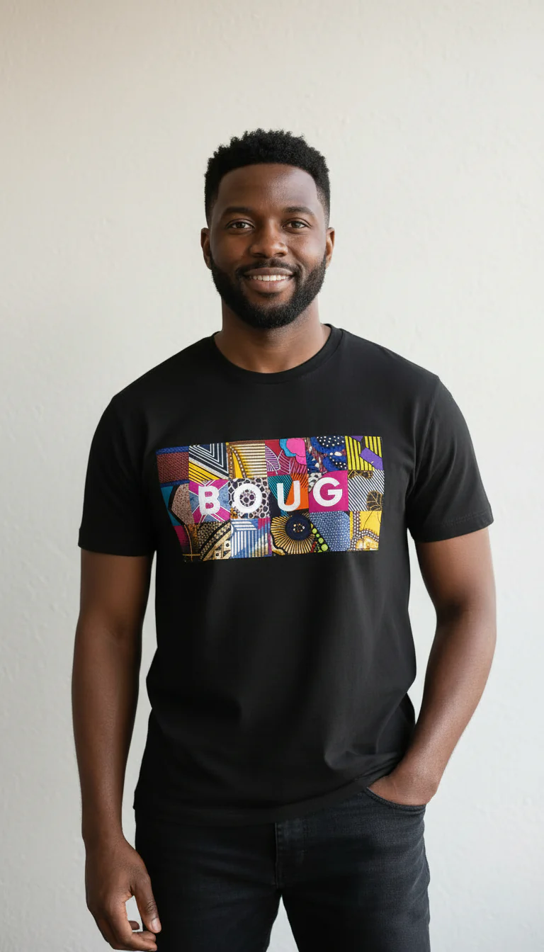 Le t-shirt MOUN ou FANM ou BOUG en wax – Image 4