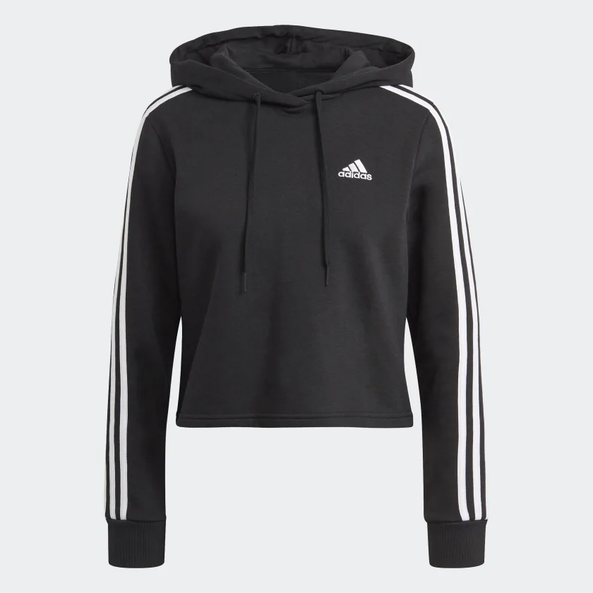 ADIDAS-F-CHANDAIL À CAPUCHE ESSENTIALS 3 STRIPES CROPPED HOODIE