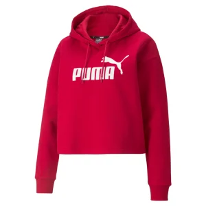 PUMA-F-CHANDAIL À CAPUCHE ESSENTIALS CROPPED LOGO