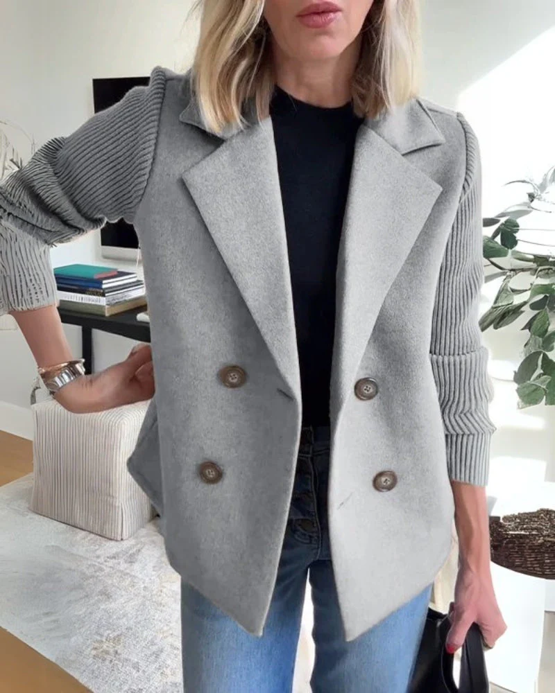 Gilet Blazer Femme en Maille avec Revers Classique – Élégant, Chic & Polyvalent – Image 4