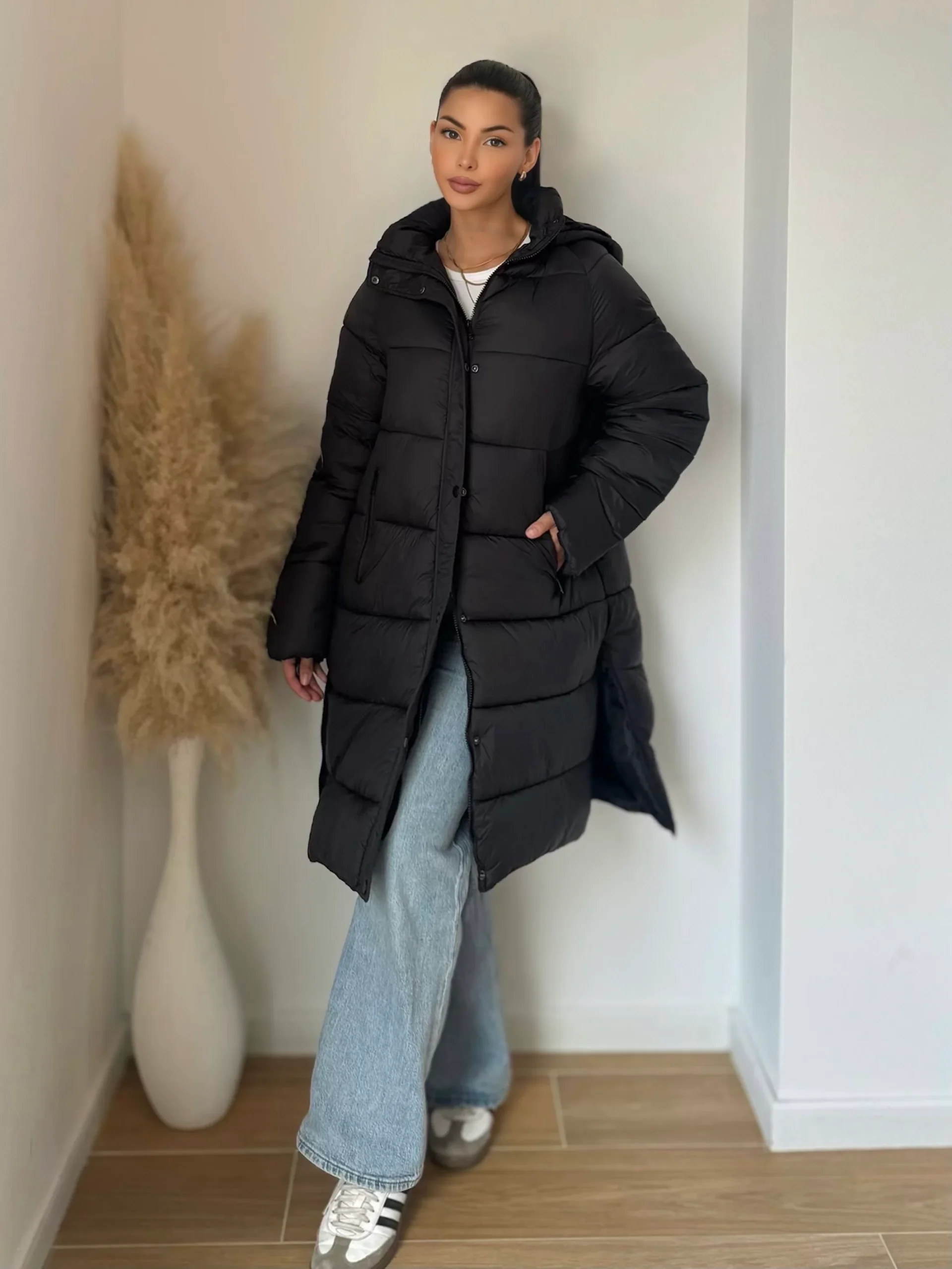 DOUDOUNE OVERSIZE LONGUE NOIR– TENDANCE HIVER – Image 2