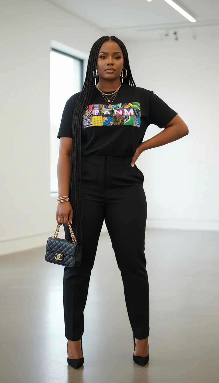 Le t-shirt MOUN ou FANM ou BOUG en wax – Image 5