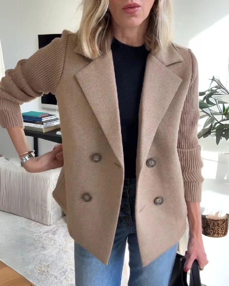 Gilet Blazer Femme en Maille avec Revers Classique – Élégant, Chic & Polyvalent