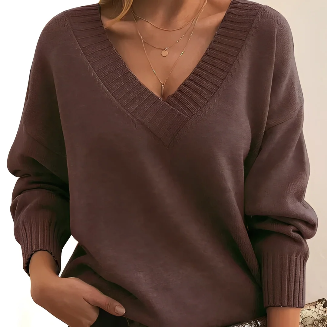 Pull à col en V confortable et chaud pour femme – Doux, Élégant & Polyvalent – Image 8
