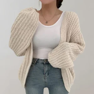 Andrée | Cardigan Femme Chunky Knit Élégant en Maille Douce