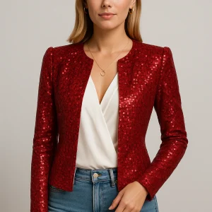 Blazer Femme Élégant à Surface Structurée – Chic, Structuré & Polyvalent