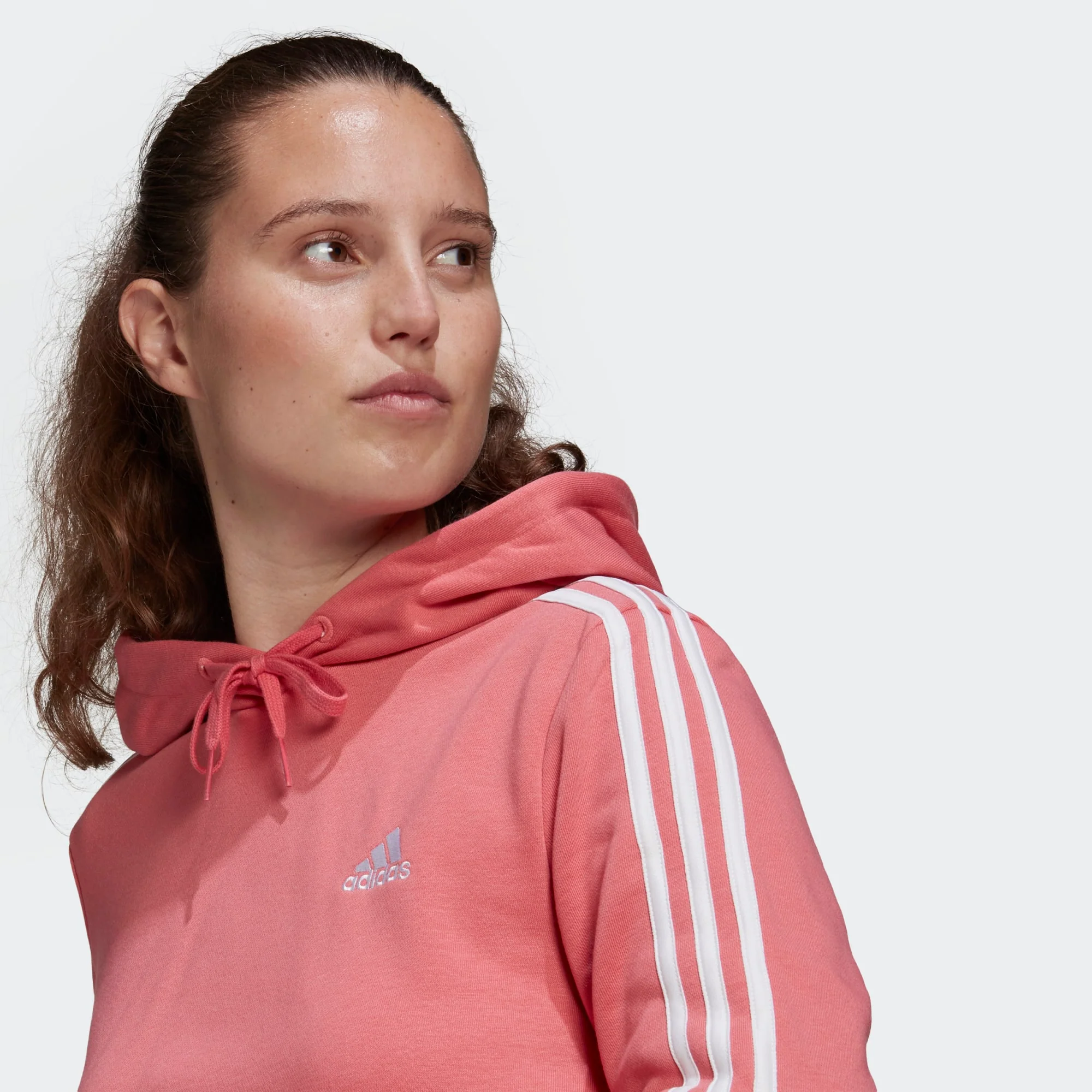 ADIDAS-F-CHANDAIL À CAPUCHE ESSENTIALS 3 STRIPES CROPPED HOODIE – Image 8