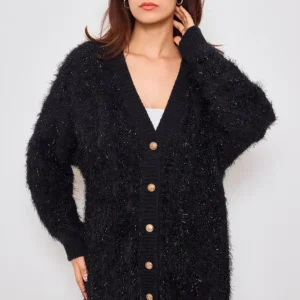 Gilet à bandes fourrures brillantes