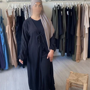 Ensemble 2 pièces kimono + pantalon noir