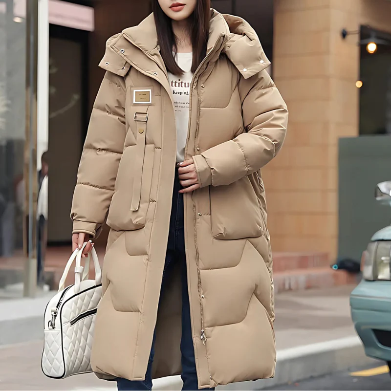 Gervaise | Trench Coat Hiver Femme Long Oversize avec Capuche et Col Haut Matelassé – Image 5
