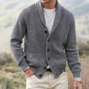 Alec | Cardigan Homme Classique | Pull Col Châle Intemporel