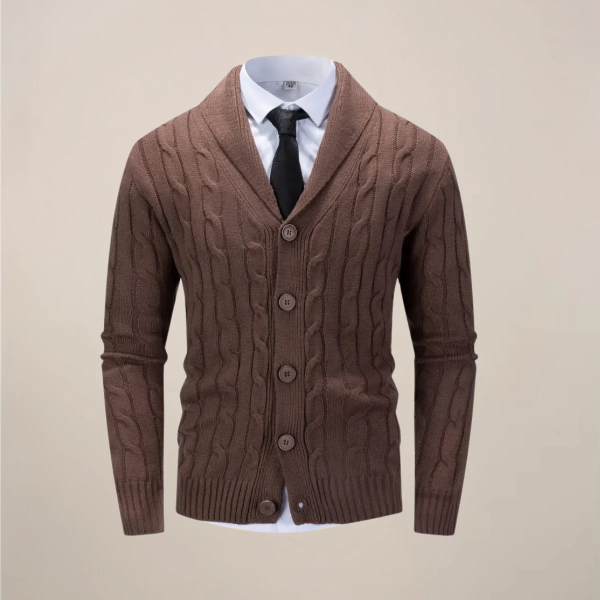 Adam | Cardigan Homme Col Châle | Pull Tricot Épais pour Style Smart Casual et Hiver – Image 5