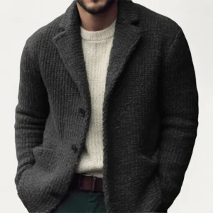 Alfred | Blazer Cardigan Homme Tricot Texturé | Design Classique Boutonné