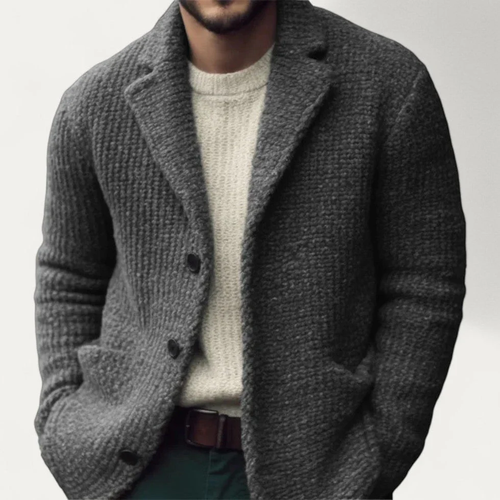 Alfred | Blazer Cardigan Homme Tricot Texturé | Design Classique Boutonné – Image 2