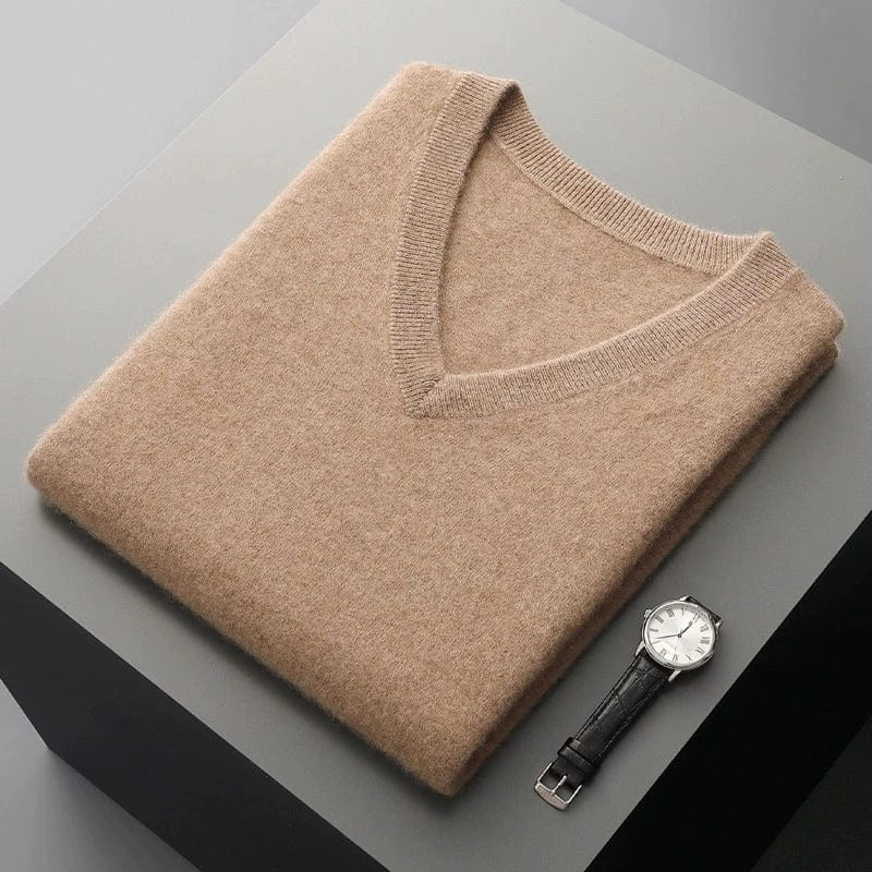 Cashmere Pull Homme Sans Manches à Col V, Douceur Luxueuse et Confort Léger