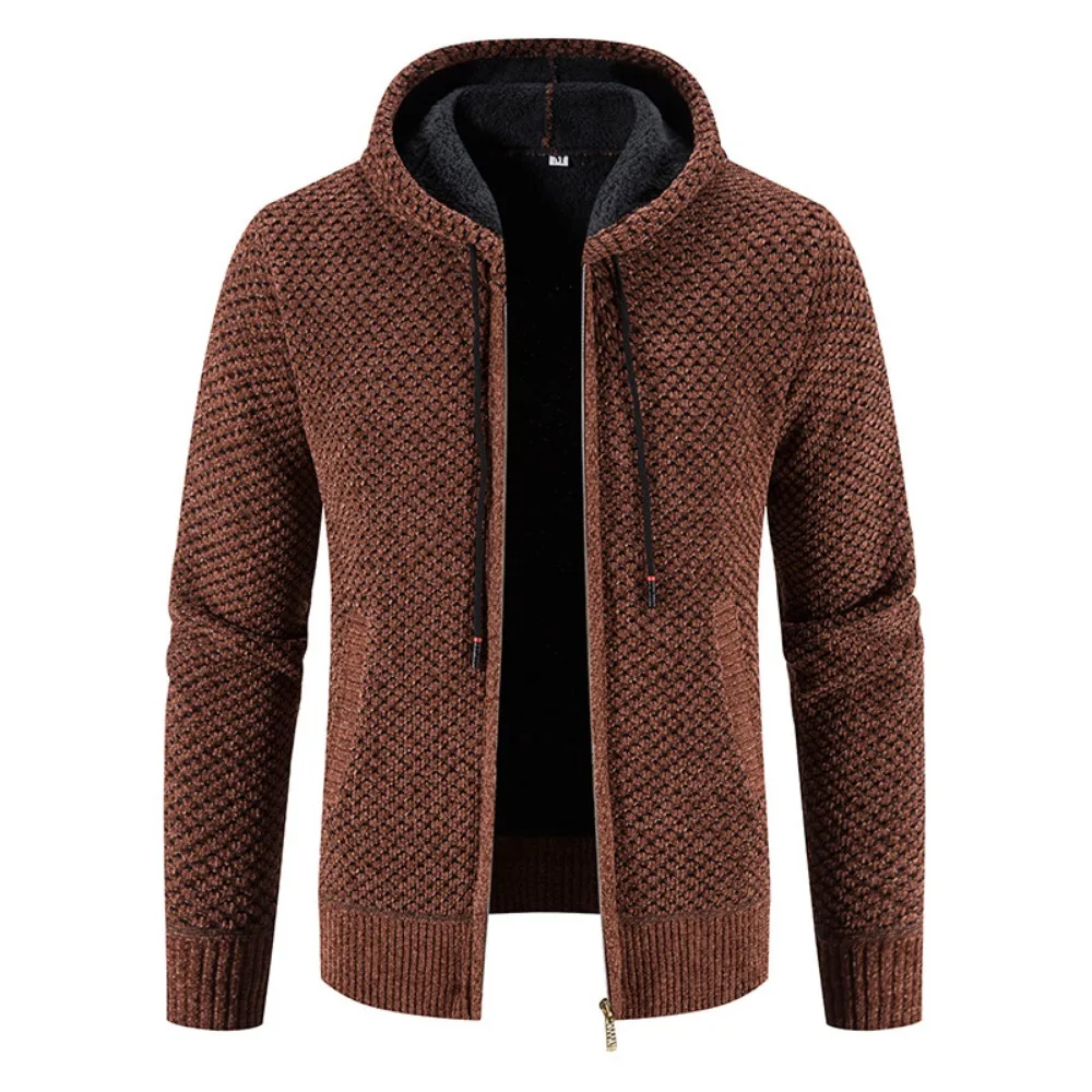 Albert | Gilet Zippé Homme à Capuche avec Doublure Chaude | Veste Hiver Texturée Confortable – Image 8