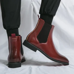 Norrington | Bottines Homme Chelsea Slip-On à Semelle Rouge et Design Classique