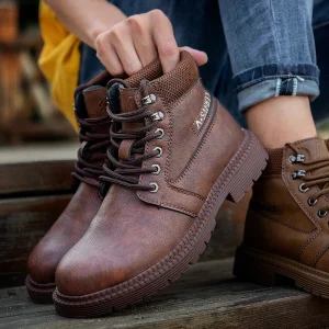 Kingsley | Bottes de Sécurité Homme Marron à Lacets Imperméables avec Embout Acier Antidérapant