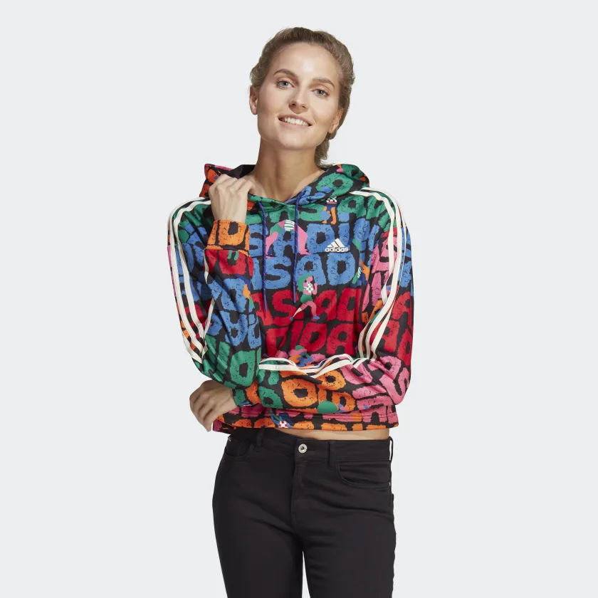 ADIDAS-F-SWEATSHIRT À CAPUCHE FARM RIO 3-STRIPES – Image 7