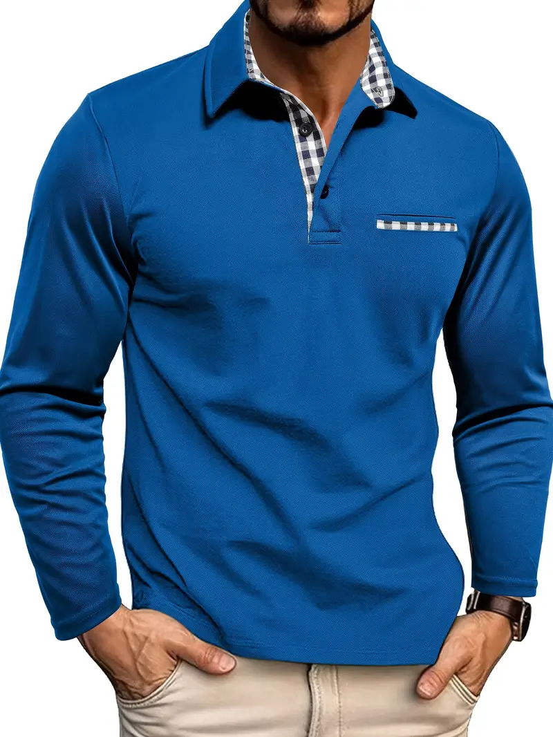 Longsleeve Polo Homme | Polo à Manches Longues avec Détails Contrastés & Coupe Moderne – Image 5