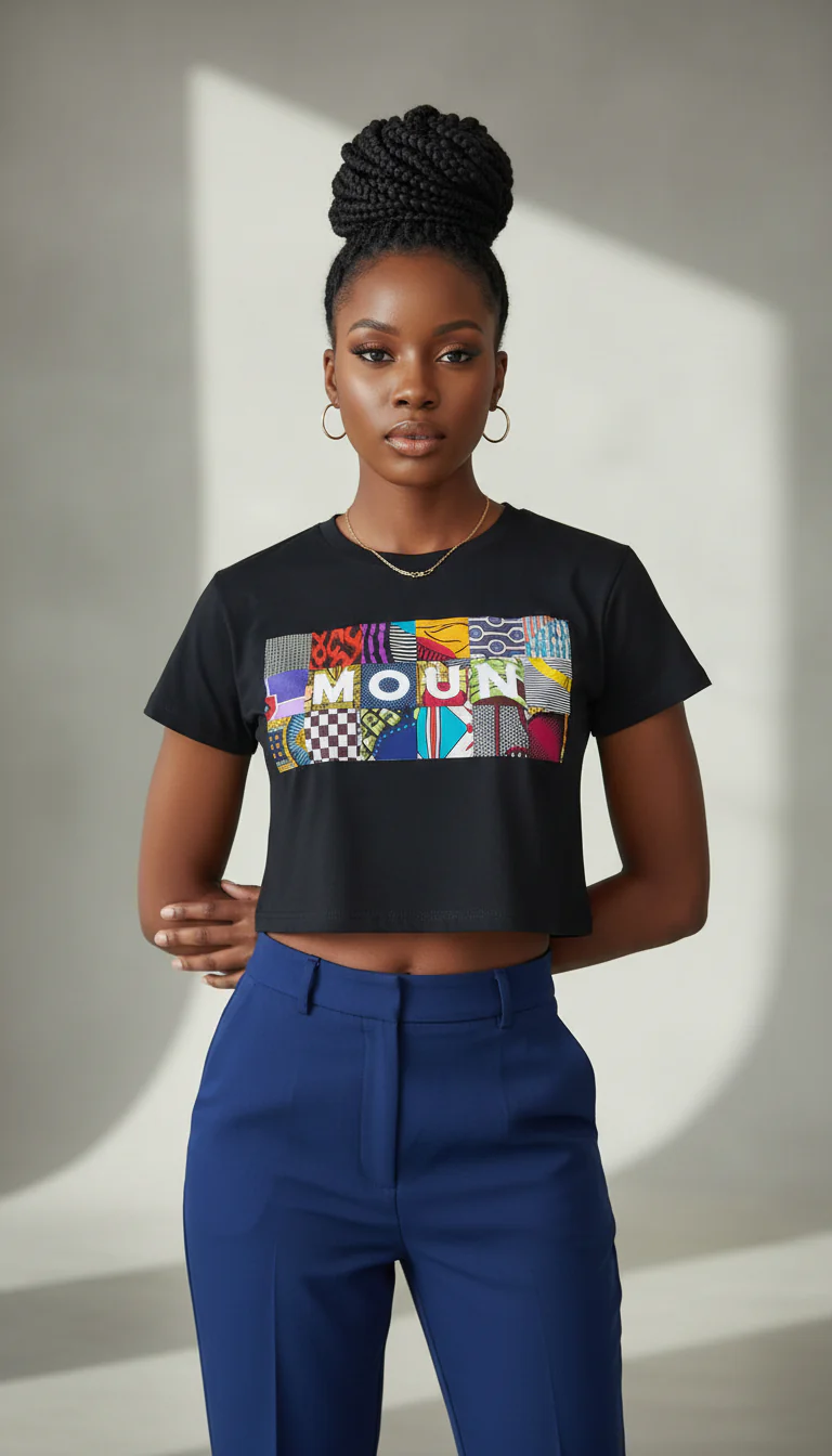 Le crop-top MOUN ou FANM en wax