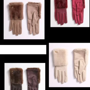 Gants doigts tactile - imitation fourrure