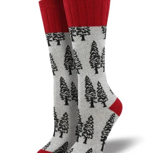 SOCKSMITH-F-CHAUSSETTES OUTLANDS TREES-GRIS PÂLE